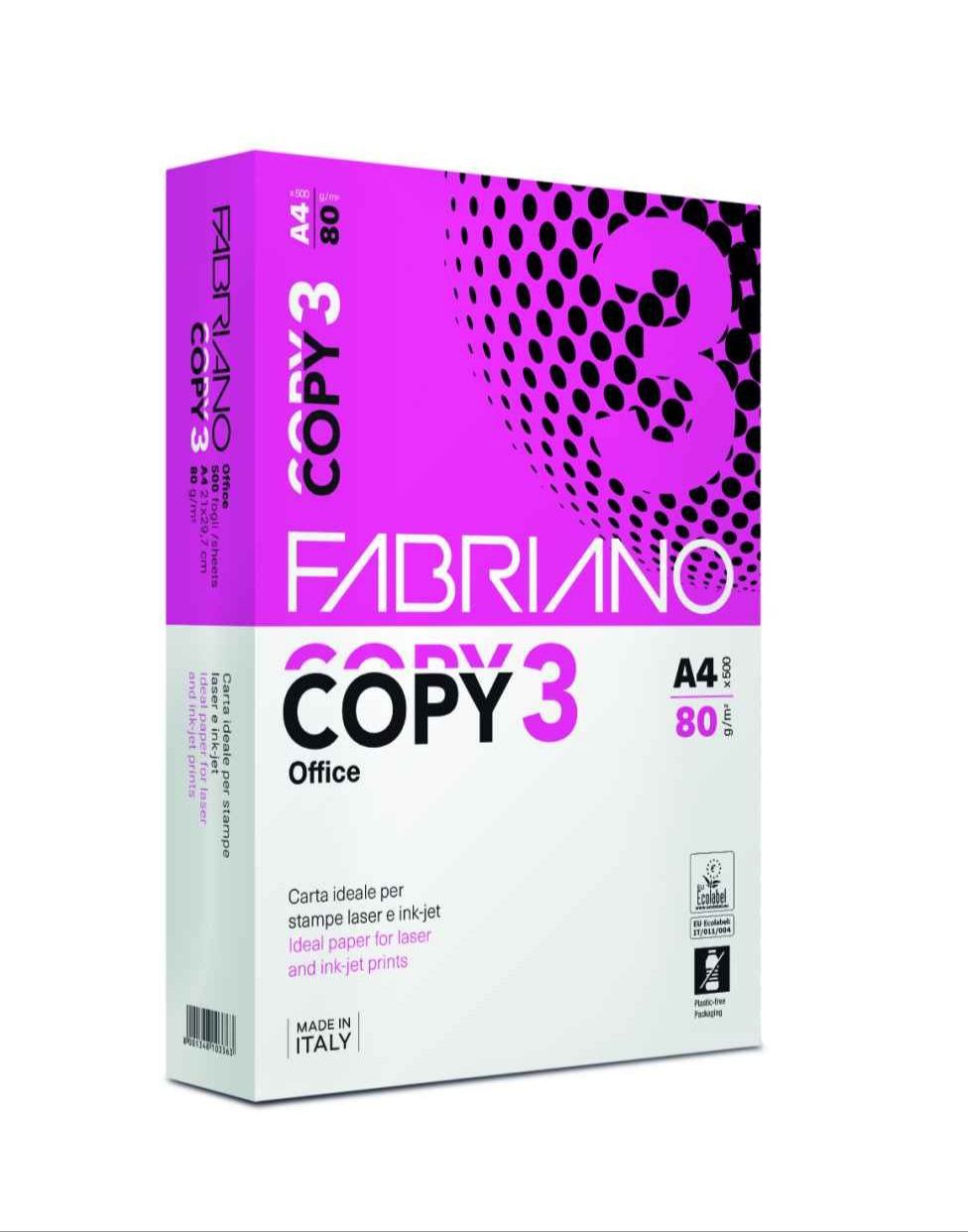 Папір для друку FABRIANO COPY 3 A4, 80 г/м², 500 арк., білий